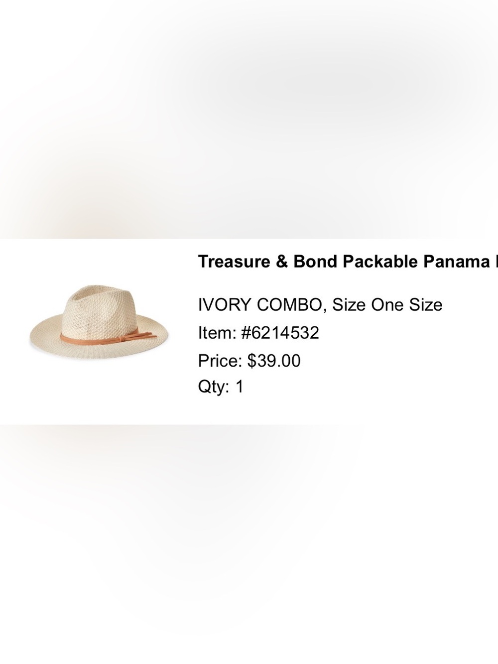 Treasure & bond packable Panama hat